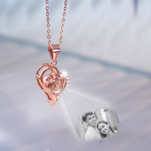 Personalised Projection Photo Jewelry Photo Necklace Rose Gold Best Gifts For Her