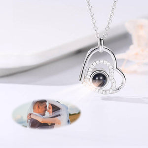 Personalised  Projection Necklace I Love You Necklace in 100 Languages Engraved Necklace Perfect Christmas Gifts Silver