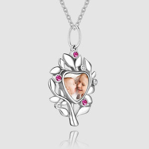 Custom Photo Necklace Family Tree Photo Necklace Silver