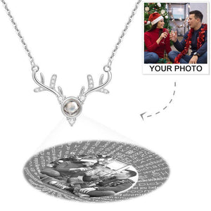 Personalized Projection 100 Languages Says I Love You Photo Engraved Necklace Silver Christmas Gifts