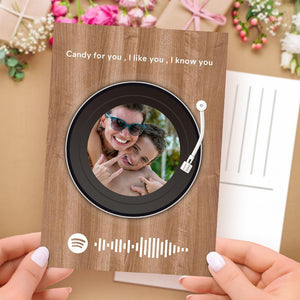 Custom Spotify Code Music Cards Vinyl Record Style Gift For Him
