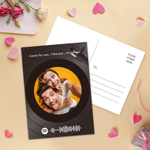 Custom Spotify Code Music Greeting Cards Vinyl Record Style Gift For Boyfriend