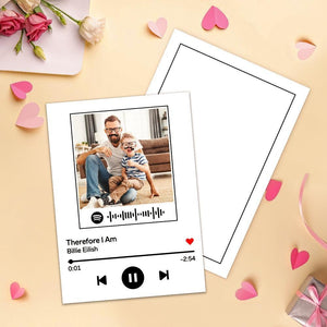 Custom Spotify Code Music Cards With Your Photo Father's Day Gift