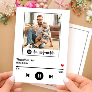 Custom Spotify Code Music Cards With Your Photo Father's Day Gift