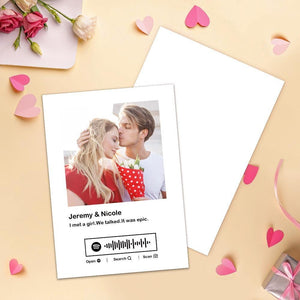 Custom Spotify Code Music Card With Your Photo Gift For Music Lover