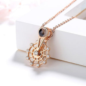 Personalised Photo Projection Necklace Best Gift For Lovers Custom Photo Pendant Jewelry Silver