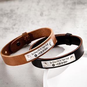 Custom Soundwaves Bracelet Leather Creative Music Gifts