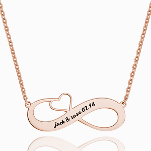 Engraved Name Necklace Rose Gold Plated Silver