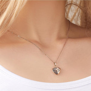 Custom Photo Locket Necklace Heart Design With Engraving