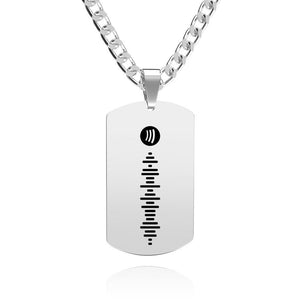 Scannable Spotify Code Necklace Tag Engraved Necklace Gifts for Boyfriend/Husband