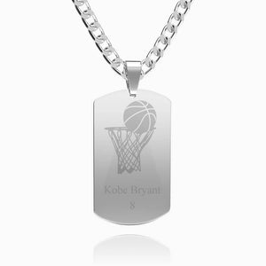 Men's Photo Engraved Tag Necklace With Engraving Stainless Steel