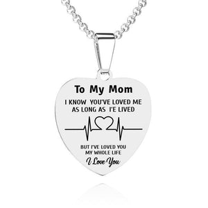 Photo Engraved Tag Necklace Heart-shaped with Engraving Stainless Steel Gifts for Mom