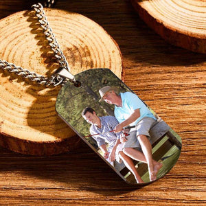 Personalized Music Spotify Scan Code Photo Necklace Stainless Steel Pendant