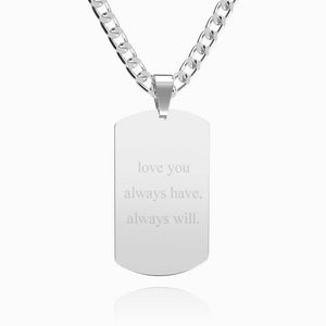 Personalised Photo Necklace Jewelry With Picture Inside With Engraved Name Men's Stainless Steel