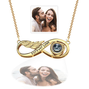 Custom Projection Necklace Infinite Forever Love Angel Wings Gifts
