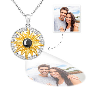 Custom Photo Necklace Projection Sunflower Simulation Fun Gifts