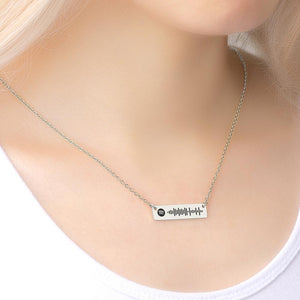Scannable Spotify Code Bar Necklace Engraved Necklace 50cm+5cm