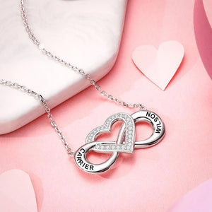 Custom Name Necklace Infinity Heart Pendant Necklace For Her