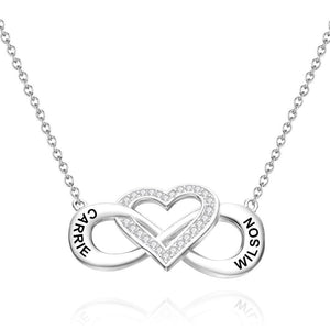 Custom Name Necklace Infinity Heart Pendant Necklace For Her