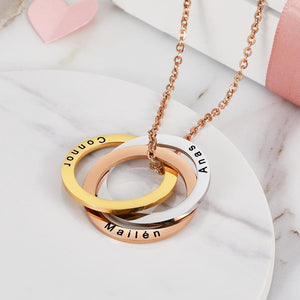 Custom 3 Circle necklace Russian Ring Necklace Stainless Steel