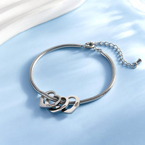 Custom Engraved Bracelet Custom Mom and Kids Name Heart Charms Gifts
