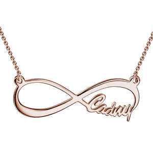 Single Name Infinity Necklace Rose Gold