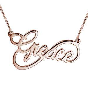 Custom Infinity Name Necklace Rose Gold