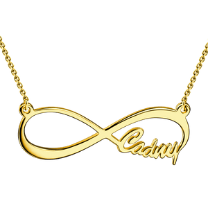 Single Name Infinity Necklace 14K Gold Plated