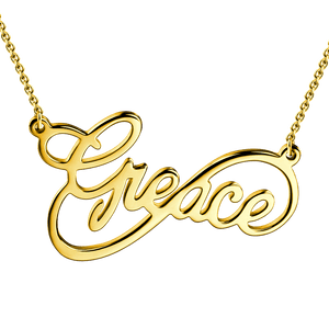 Custom Infinity Name Necklace 14K Gold Plated