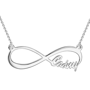 Single Name Infinity Necklace Silver