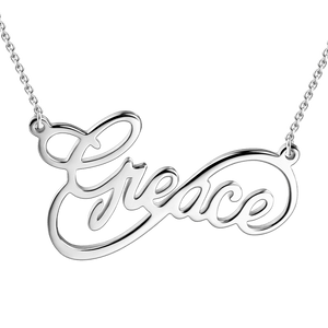 Custom Infinity Name Necklace Silver