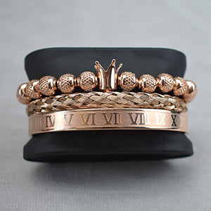 Luxury Crown Bracelet Set Classic Royal Men's Bracelet in 4 colors Perfect Gift for Men