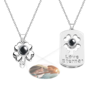 Custom Projection Photo Necklace Love Eternal in Pairs Couple Gifts