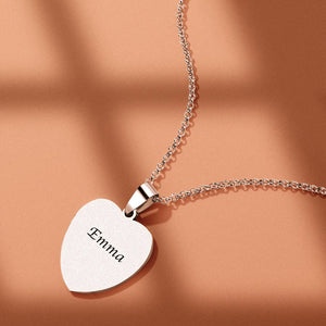 Scannable Spotify Code Necklace Engraved Heart Photo Necklace -Best Gifts for Your Lover