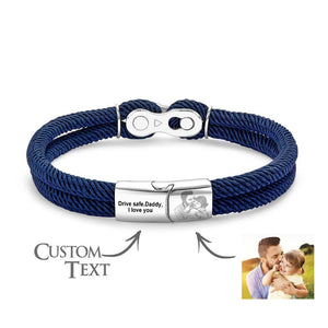Custom Text and Photo Bracelet Personalized Stylish Hand Strap Bracelet For Men
