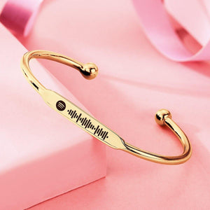 Spotify Code Music Bracelet Custom Spotify Favorite Song Golden