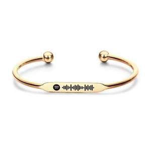 Spotify Code Music Bracelet Custom Spotify Favorite Song Golden