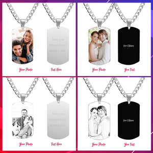 Men's Necklace Engraved Necklace Photo Necklace Optional Style Gifts for Him