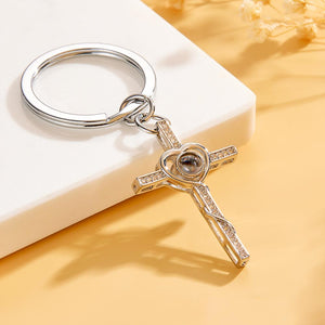 Custom Projection Keychain Love Cross Creative Gift