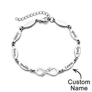 Personalized Mom Bracelet Charming Engraved Bracelet Mother's Day Gifts