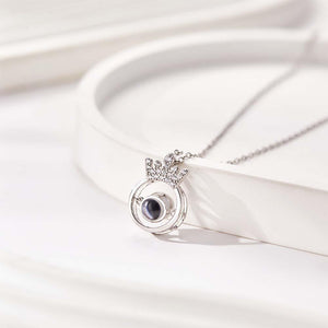 Custom Photo Projection Necklace Fashion Crown Gifts
