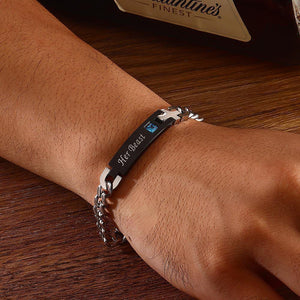 Men's ID Bracelet Engraved Bracelet Couple's Gifts for Boyfriend/Husband