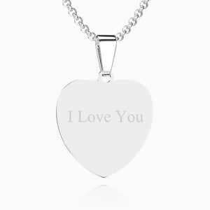 Graduation Gifts Stainless Steel Photo Heart Tag Necklace Engraved Pendant