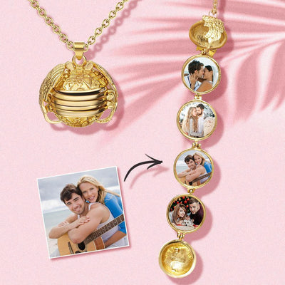 Photo Wings Necklace Picture Locket Necklace Antique Gold Personalised Gift For Love One