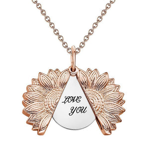 Custom Engraved Sunflower Necklace Gifts for Mom