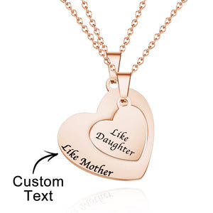 Engraved Heart Hollow Necklaces Set Custom Elegant Heart Pendant Necklace