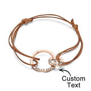 Custom Engraved Two Circles Bracelet Personalized Elegant Bracelet for Women