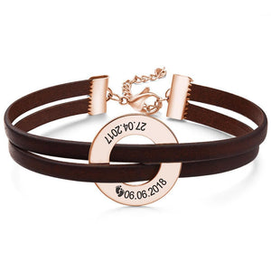 Engraved Bracelet Men's Bracelet Name Bracelet Rose Gold Plated