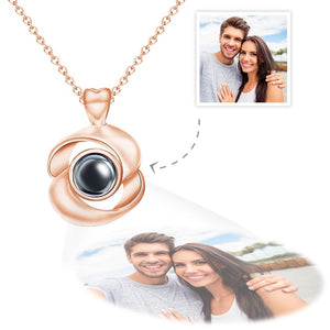 Custom Photo Projection Necklace Rose Photo Pendant Necklace Valentine's Day Gift