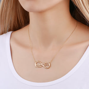 Infinity Six Name Necklace Rose Gold